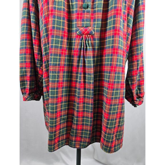 Victoria's Secret Country Babydoll Flannel Nightgown Velvet Collar Red & Green M - Picture 8 of 8